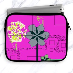 Flowers And Squares        Apple Ipad 2/3/4 Protective Soft Case by LalyLauraFLM