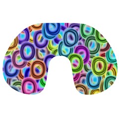 Colorful Ovals              Travel Neck Pillow by LalyLauraFLM