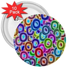 Colorful Ovals              3  Button (10 Pack) by LalyLauraFLM