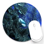 Shiny Blue Pebbles Round Mousepads Front