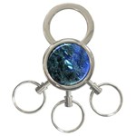 Shiny Blue Pebbles 3-Ring Key Chains Front