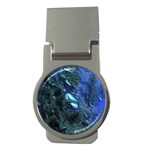 Shiny Blue Pebbles Money Clips (Round)  Front