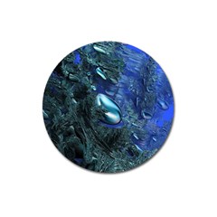 Shiny Blue Pebbles Magnet 3  (round) by linceazul