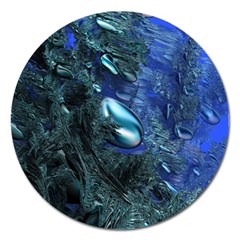 Shiny Blue Pebbles Magnet 5  (round) by linceazul