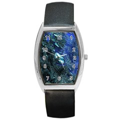 Shiny Blue Pebbles Barrel Style Metal Watch by linceazul