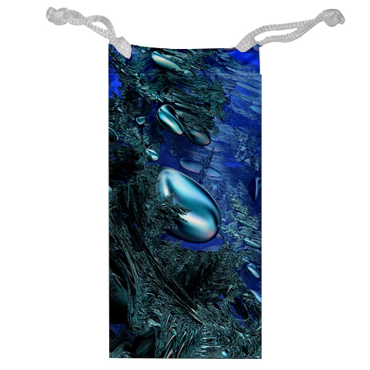 Shiny Blue Pebbles Jewelry Bag