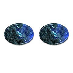 Shiny Blue Pebbles Cufflinks (oval) by linceazul