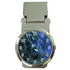 Shiny Blue Pebbles Money Clip Watches by linceazul