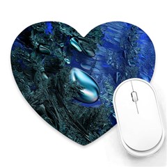 Shiny Blue Pebbles Heart Mousepads by linceazul