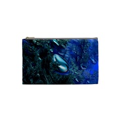 Shiny Blue Pebbles Cosmetic Bag (small)  by linceazul