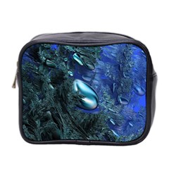 Shiny Blue Pebbles Mini Toiletries Bag 2-side by linceazul