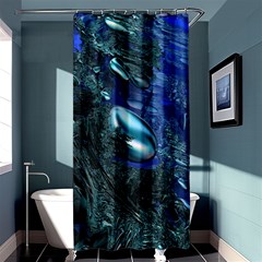 Shiny Blue Pebbles Shower Curtain 36  X 72  (stall)  by linceazul