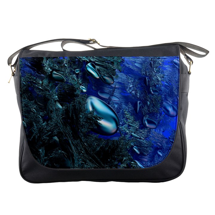 Shiny Blue Pebbles Messenger Bags