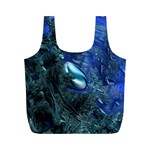 Shiny Blue Pebbles Full Print Recycle Bags (M)  Front