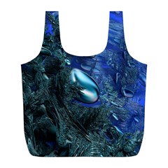 Shiny Blue Pebbles Full Print Recycle Bags (l)  by linceazul