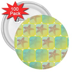 Starfish 3  Buttons (100 Pack)  by linceazul