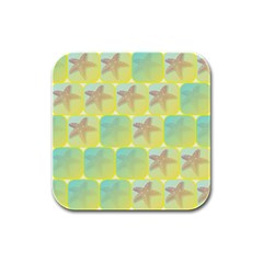 Starfish Rubber Square Coaster (4 Pack)  by linceazul