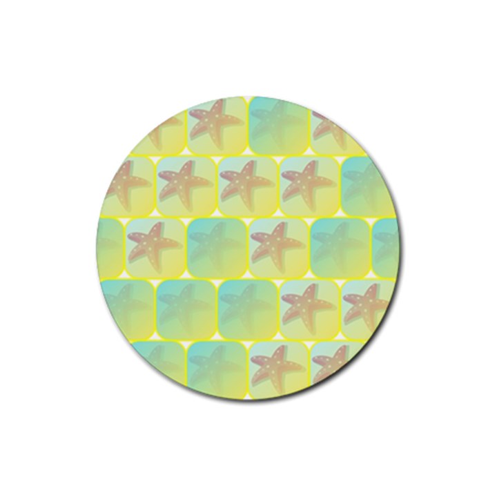 Starfish Rubber Round Coaster (4 pack) 