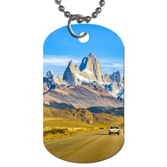 Snowy Andes Mountains, El Chalten, Argentina Dog Tag (one Side) by dflcprints