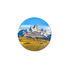 Snowy Andes Mountains, El Chalten, Argentina Golf Ball Marker by dflcprints