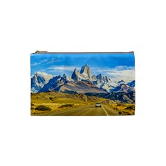 Snowy Andes Mountains, El Chalten, Argentina Cosmetic Bag (small)  by dflcprints