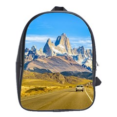 Snowy Andes Mountains, El Chalten, Argentina School Bags(large)  by dflcprints