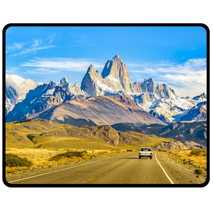 Snowy Andes Mountains, El Chalten, Argentina Fleece Blanket (Medium) 