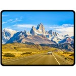 Snowy Andes Mountains, El Chalten, Argentina Double Sided Fleece Blanket (Large)  80 x60  Blanket Front