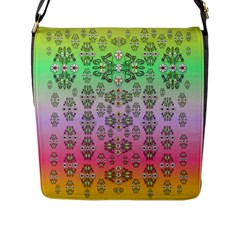 Summer Bloom In Festive Mood Flap Messenger Bag (l)  by pepitasart