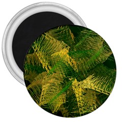 Green And Gold Abstract 3  Magnets by linceazul