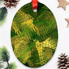 Green And Gold Abstract Ornament (oval) by linceazul