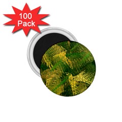 Green And Gold Abstract 1 75  Magnets (100 Pack)  by linceazul