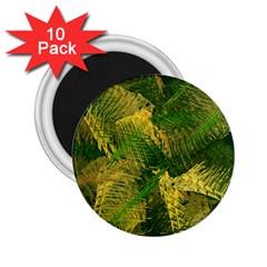 Green And Gold Abstract 2 25  Magnets (10 Pack)  by linceazul