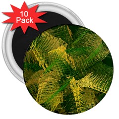 Green And Gold Abstract 3  Magnets (10 Pack)  by linceazul