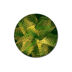 Green And Gold Abstract Magnet 3  (round) by linceazul