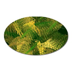 Green And Gold Abstract Oval Magnet by linceazul