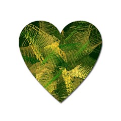 Green And Gold Abstract Heart Magnet by linceazul