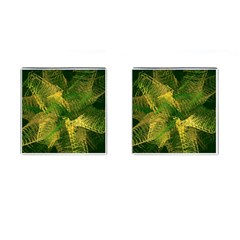 Green And Gold Abstract Cufflinks (square) by linceazul