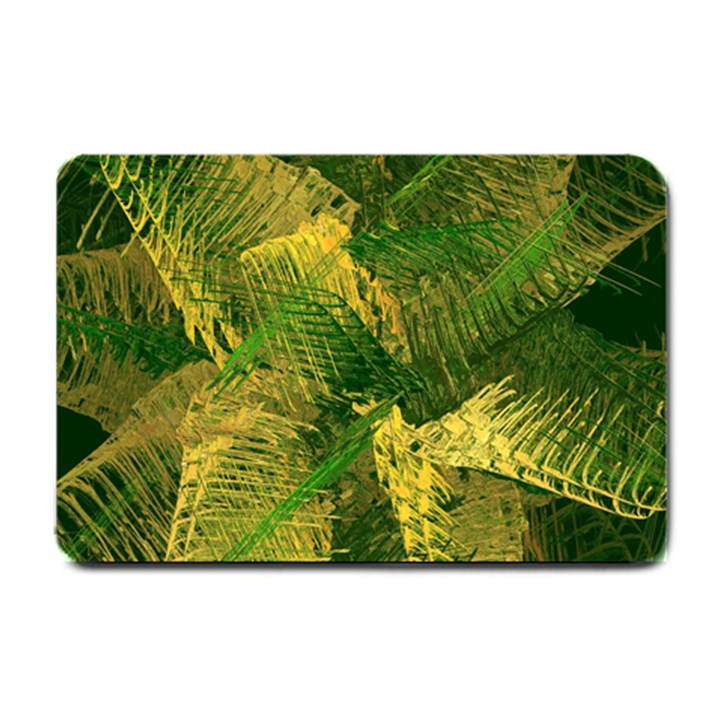 Green And Gold Abstract Small Doormat 