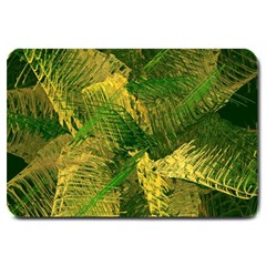 Green And Gold Abstract Large Doormat  by linceazul