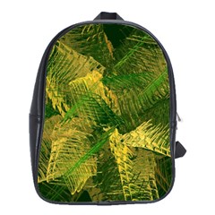 Green And Gold Abstract School Bags(large)  by linceazul