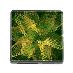 Green And Gold Abstract Memory Card Reader (square) by linceazul