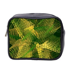 Green And Gold Abstract Mini Toiletries Bag 2-side by linceazul