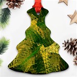 Green And Gold Abstract Christmas Tree Ornament (Two Sides) Back