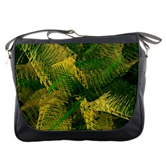 Green And Gold Abstract Messenger Bags