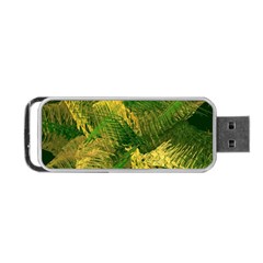 Green And Gold Abstract Portable Usb Flash (one Side) by linceazul