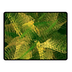 Green And Gold Abstract Double Sided Fleece Blanket (small)  by linceazul