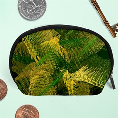 Green And Gold Abstract Accessory Pouches (large)  by linceazul