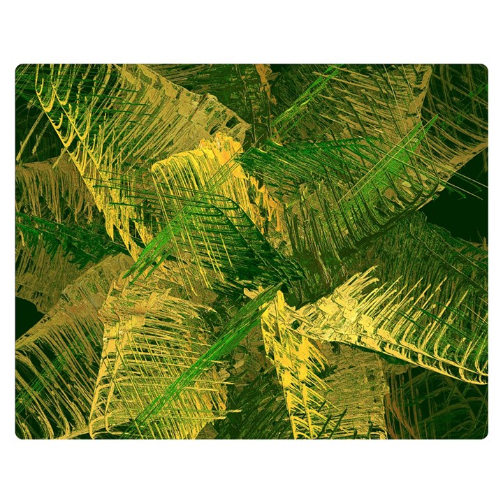 Green And Gold Abstract Double Sided Flano Blanket (Medium) 