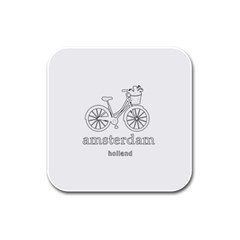 Amsterdam Rubber Square Coaster (4 Pack)  by Valentinaart